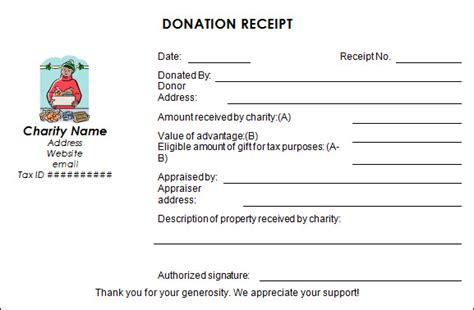 sample donation receipt template   documents   word
