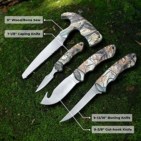 Jellas Hunting Knife Kit Hunting Field Dressing Kit 5 Pieces Compact