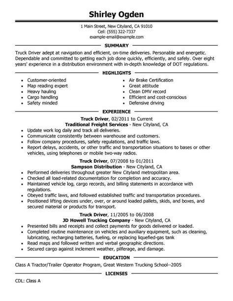 truck driver resume   professional resume writing service