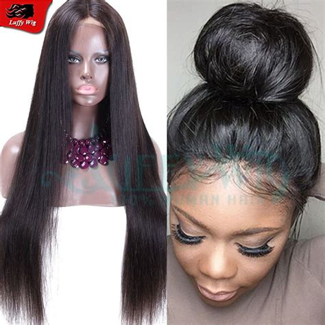 Brazilian Virgin Human Hair Silky Straight Full Lace Wigs Pre Plucked