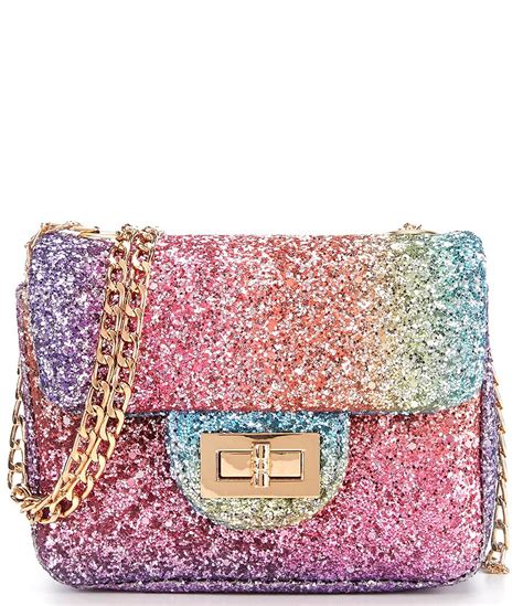gb girls rainbow glitter crossbody handbag dillards