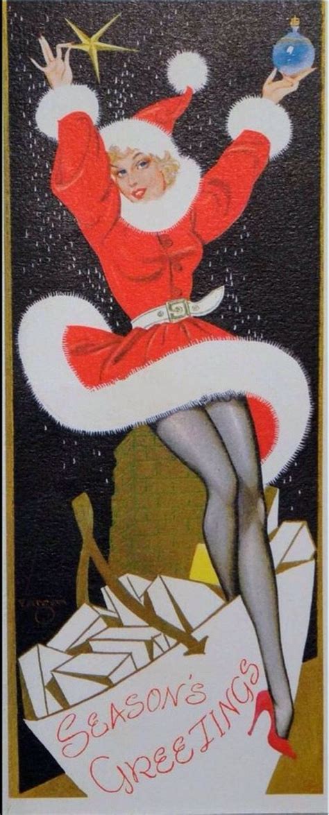 pin up christmas cards carde
