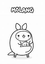 Molang Piu Coloring Pages Kolorowanki Kawaii Rabbit Cute Boomerang Lose Freaking Episode Much Where Their So sketch template