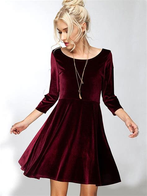 velvet vibes burgundy swing dress backless mini dress velvet skater dress long sleeve velvet