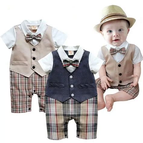 newborn baby rompers clothing baby boys clothes tie gentleman bow leisure toddler