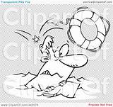 Overboard Man Floating Cartoon Illustration Outline Wood Clip Rf Royalty Toonaday Transparent Background sketch template