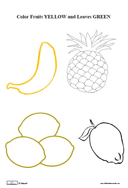 fruits coloring pages  preschoolers edumonitor