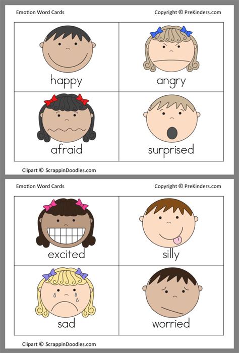 emotion face printables  kids worksheet template