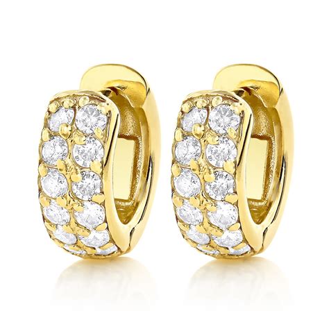 diamond hoop earrings  gold  carat diamond huggie earrings