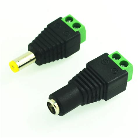 pair male female high quality mm  mm  dc power jack adapter connector plug