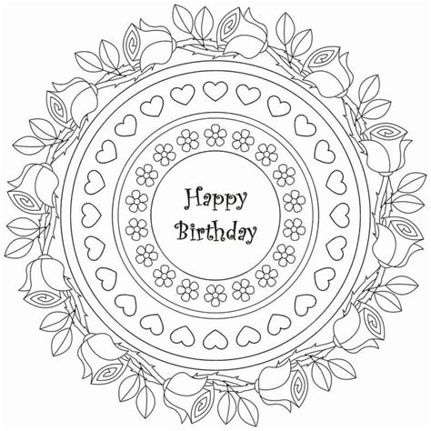 birthday card coloring page luxury   printable happy birthday