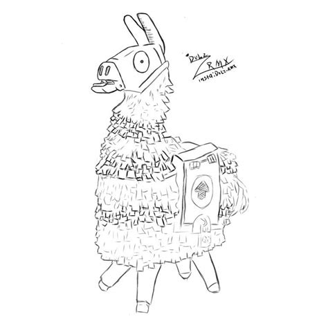 fortnight llama pages coloring pages