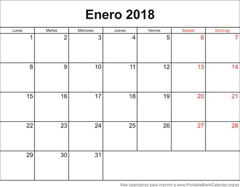 enero  calendario  imprimir calendarios  imprimir