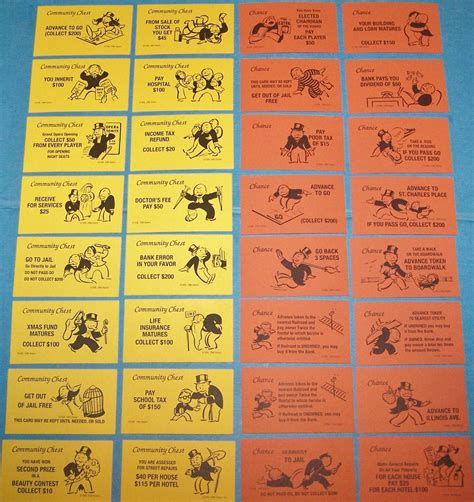 monopoly cards monopoly chance cards  game cards monopoly ephemera