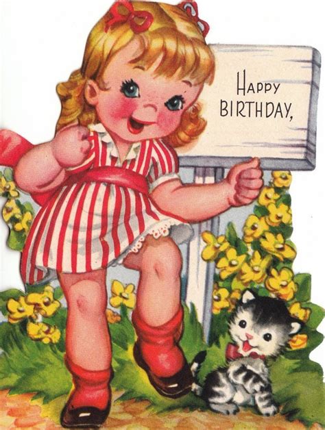 Vintage 1950s Happy Birthday Greetings Card B4b