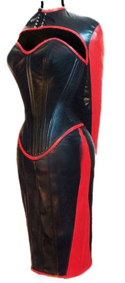 lamb leather women dress armbinder steel bond corset xl