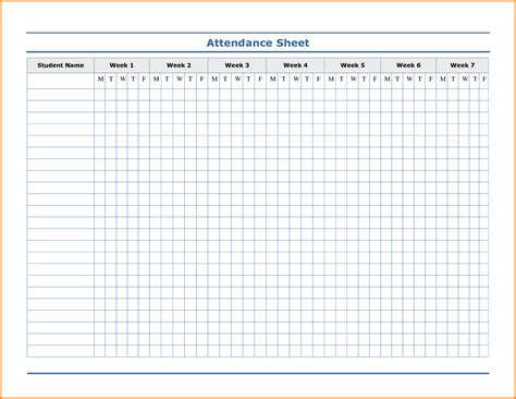printable attendance sheet  printable