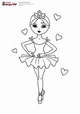 Ballerina Coloring Pages Printable Drawing Ballet Dance Print Kids Sheets Girl Color Heart Cartoon Drawings Party Girls Tutu Draw Dancers sketch template