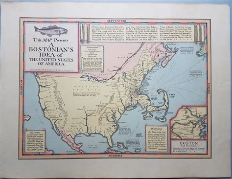 This Map Presents A Bostonians Idea Of The United States Of America