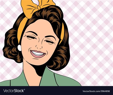Pop Art Cute Retro Woman In Comics Style Laughing Vector Image
