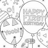 Yoobi Coloring Pages Sheets Activity Birthday Balloons sketch template