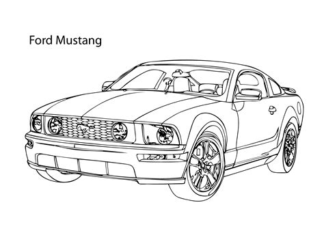 super car ford mustang coloring page cool car printable  race car