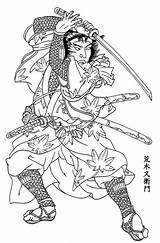 Tatuajes Guerrero Yakuza Checkoutmyink Geisha Virtues Sword Orientales Samourai Japonesa sketch template