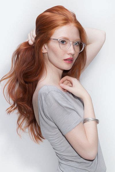theory round translucent frame glasses red hair woman hair beautiful red hair