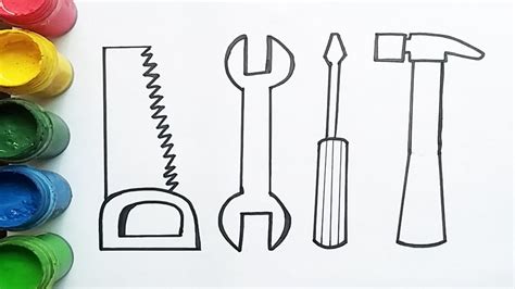 simple tools set drawing step  step easy tools drawing  painting