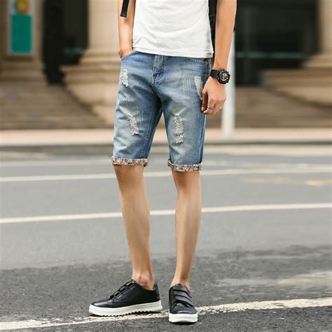 summer denim shorts male jeans men jean shorts bermuda skate board harem mens jogger ankle
