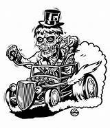 Cartoon Zombie Rat Rod Fink Car Drawings Hot Coloring Cars Pages Roth Drawing Ed Cool Rods Monster Style Hotrod Tattoo sketch template