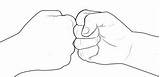Fist Bump Clenched Awkward Handshakes Bro Heavily Motorcyclists sketch template