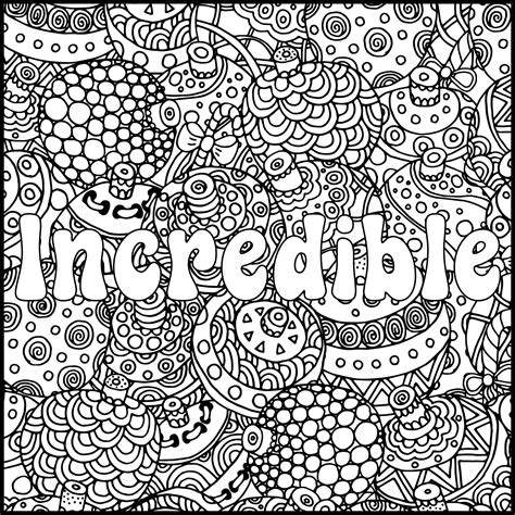 coloring pages  adults words  getdrawings