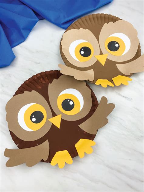 paper plate owl craft  kids  template