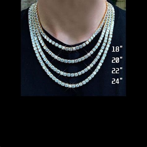 silver mm cz diamond tennis link chain etsy canada beautiful diamond necklace diamond