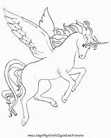 Unicorn Pegasus Colouring sketch template