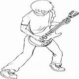 Guitar Boy Coloring Electric Pages Objects Surfnetkids Color sketch template