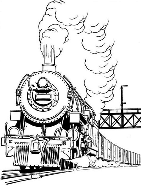 long smoke  steam train coloring page netart