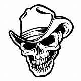 Skull Cowboy Drawing Western Getdrawings sketch template