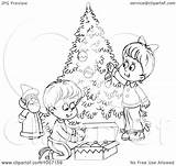 Christmas Outline Tree Children Coloring Trimming Clip Illustration Royalty Clipart Bannykh Alex Trimmers Trimmer Funny Quotes Pages Quotesgram Regarding Notes sketch template