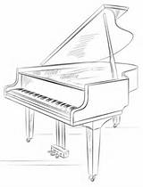 Piano Coloring Grand Pages Categories sketch template