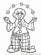 Coloring Circus Clowns Pages Printable Color Clown Kids Cartoons Colouring sketch template