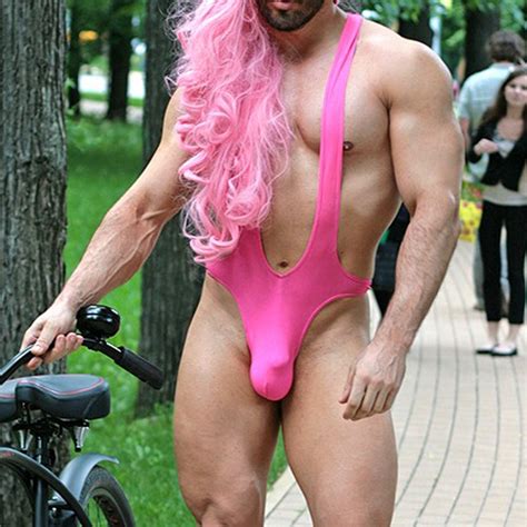 new pink men guy sexy sling male underwear bodysuit one piece male suit in shapers from men s