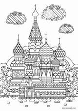 Coloring Favoreads Pages Adult Russian Printable Sights Temple Creative Drawing Club sketch template