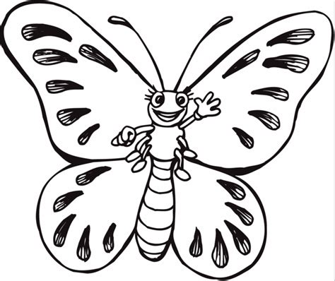 printable cartoon butterfly coloring page coloringpagebookcom