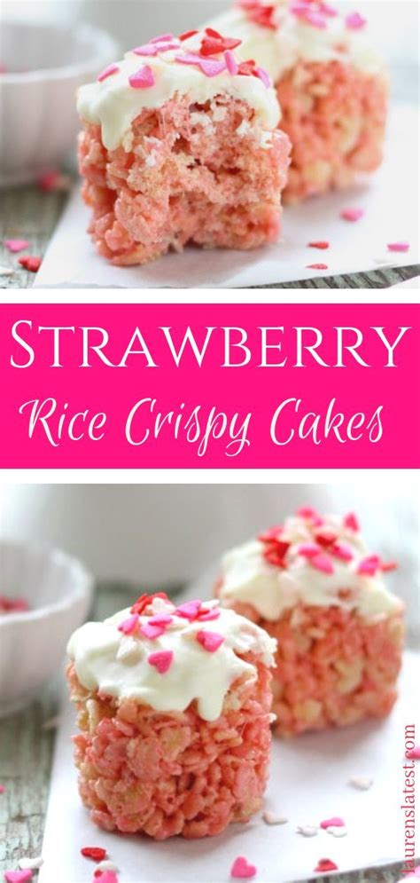 strawberry rice krispie cakes recipe valentines recipes desserts