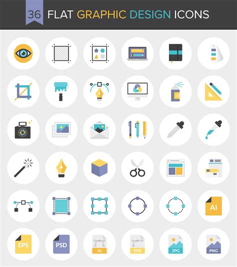 flat graphic design iconsfree prototyping