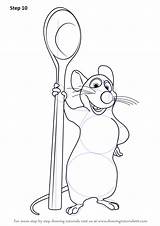 Ratatouille Remy Rat Pixar Drawingtutorials101 Learn Depuis sketch template