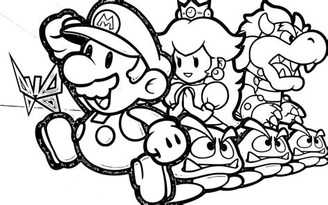 paper mario bowser coloring pages
