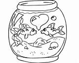 Coloring Fish Bowl Printable Drawing Colour Clipart Clip Popular Library Coloringhome sketch template